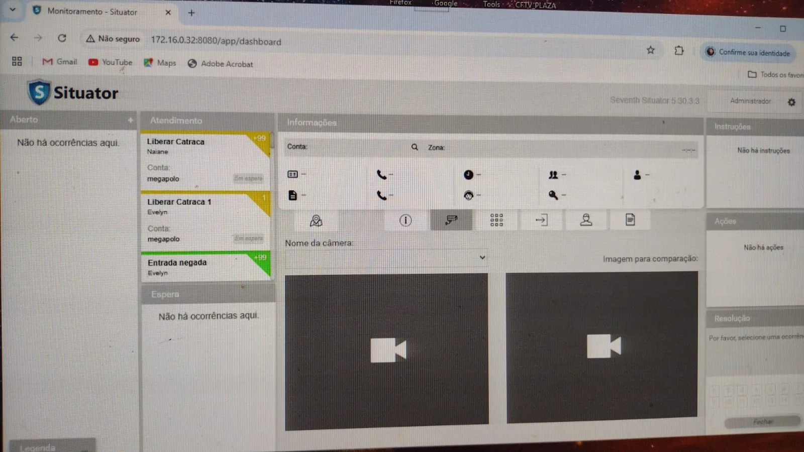 Sistema Situator para controle de acesso